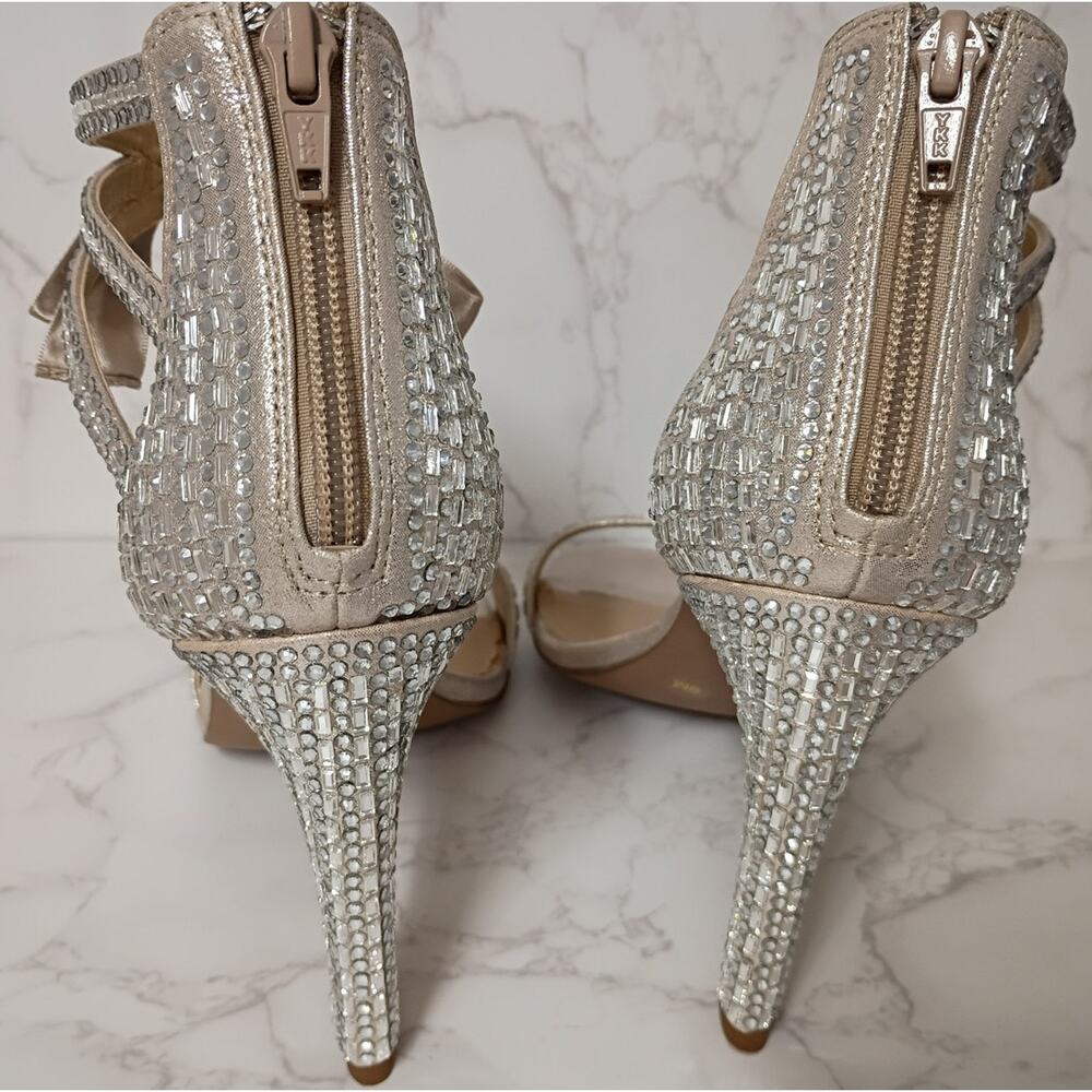 GIANNI BINI "Prom Queen" Strappy Rhinestone Stiletto Sandals - NEW - Picture 3 of 6